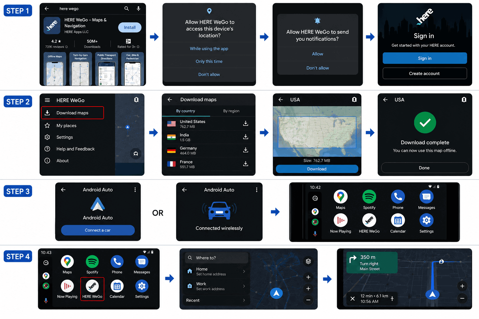 Here WeGo Android Auto Guide